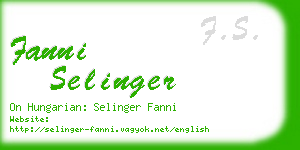 fanni selinger business card